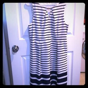 Navy blue and white dress